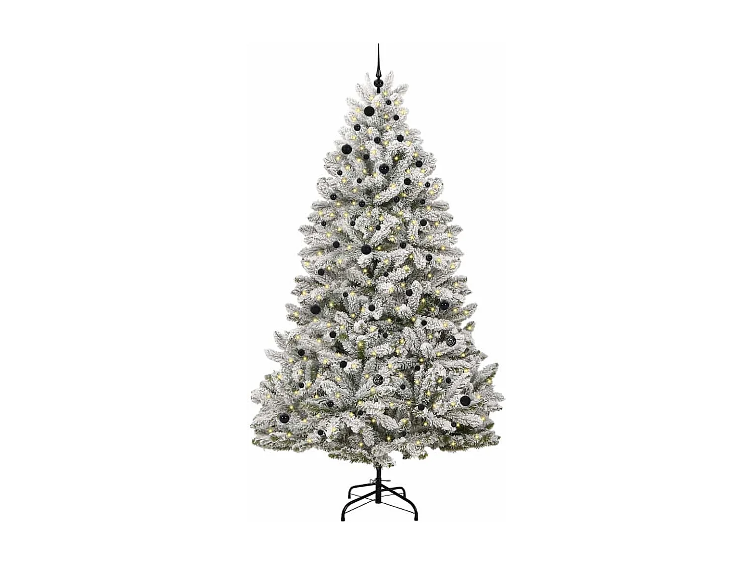 Kunstkerstboom Groen en wit 270 cm PVC en metaal