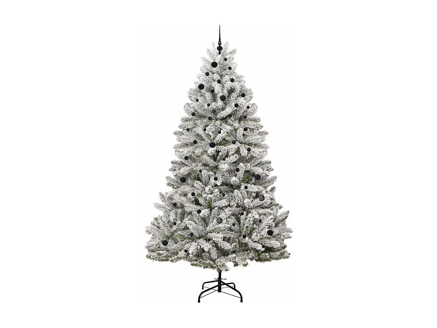 Kunstkerstboom Groen en wit 270 cm PVC en metaal