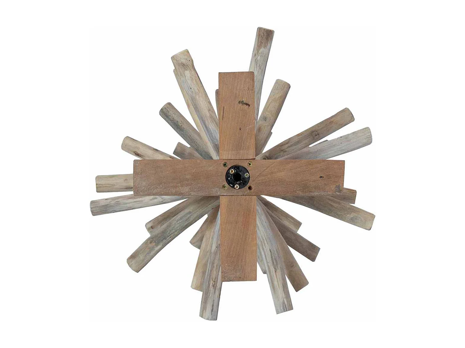 Albero di Natale con supporto marrone 90 cm in legno massello di teak