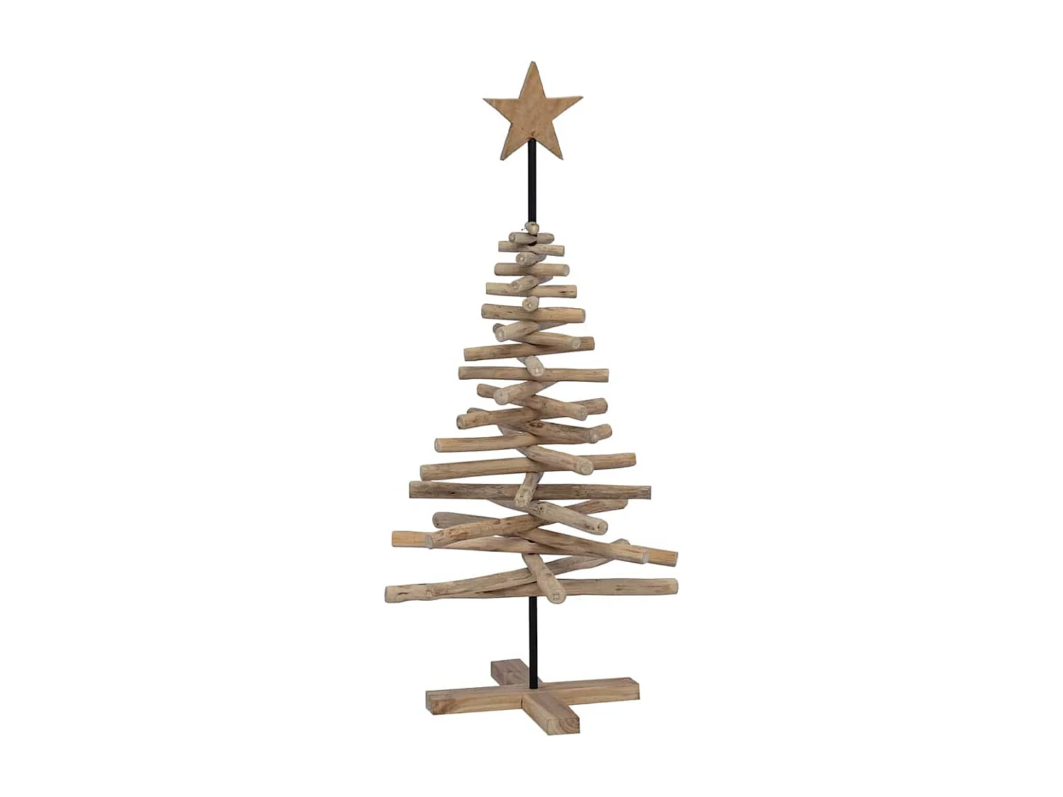Kerstboom met standaard Bruin 120 cm Massief teakhout