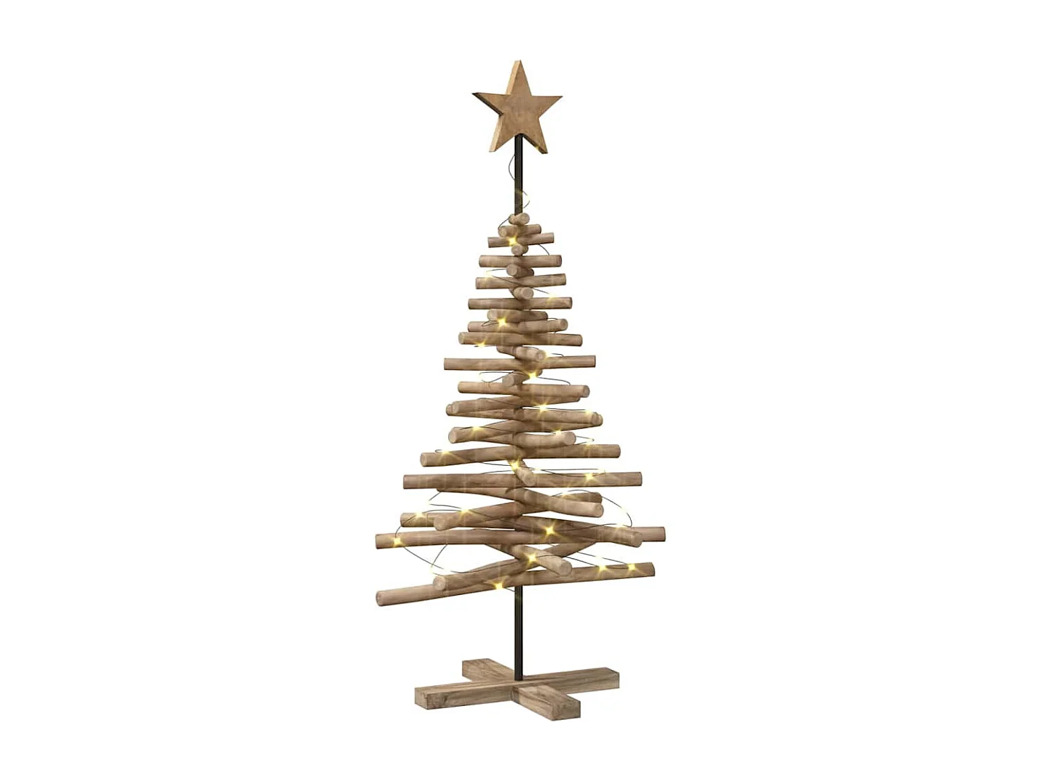 Kerstboom met standaard Bruin 120 cm Massief teakhout