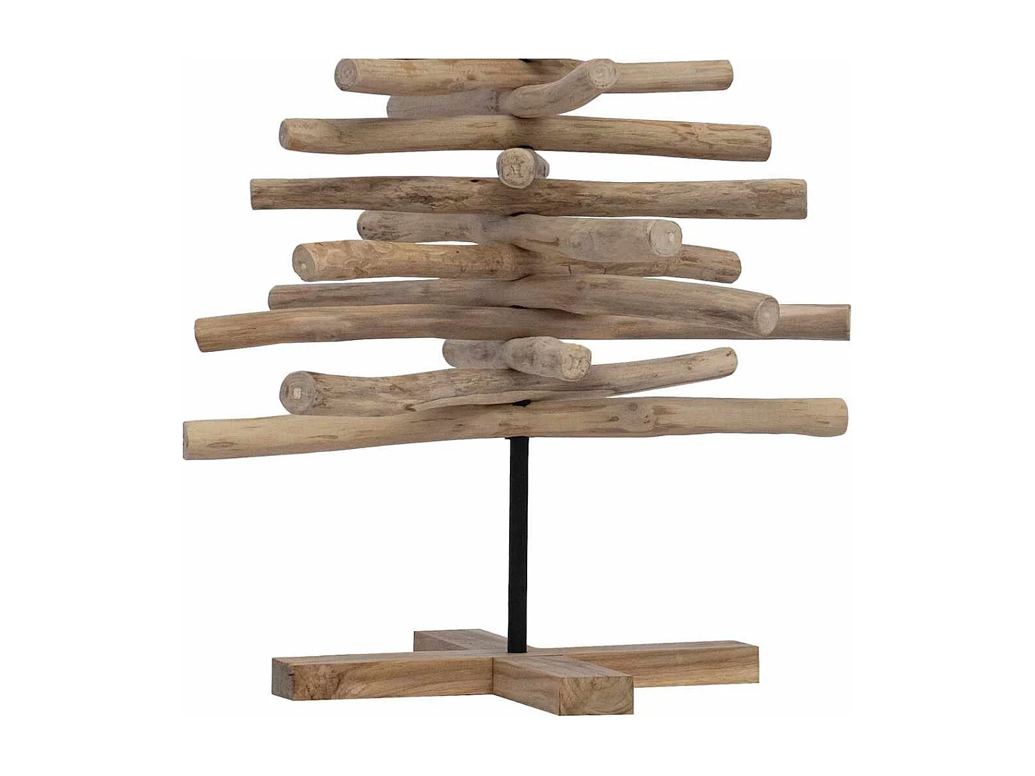 Kerstboom met standaard Bruin 120 cm Massief teakhout