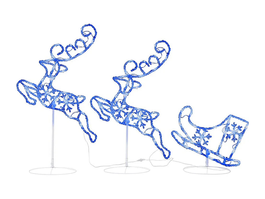 Renna/Slitta di Natale volante Acrilico 260x21x87 cm Blu