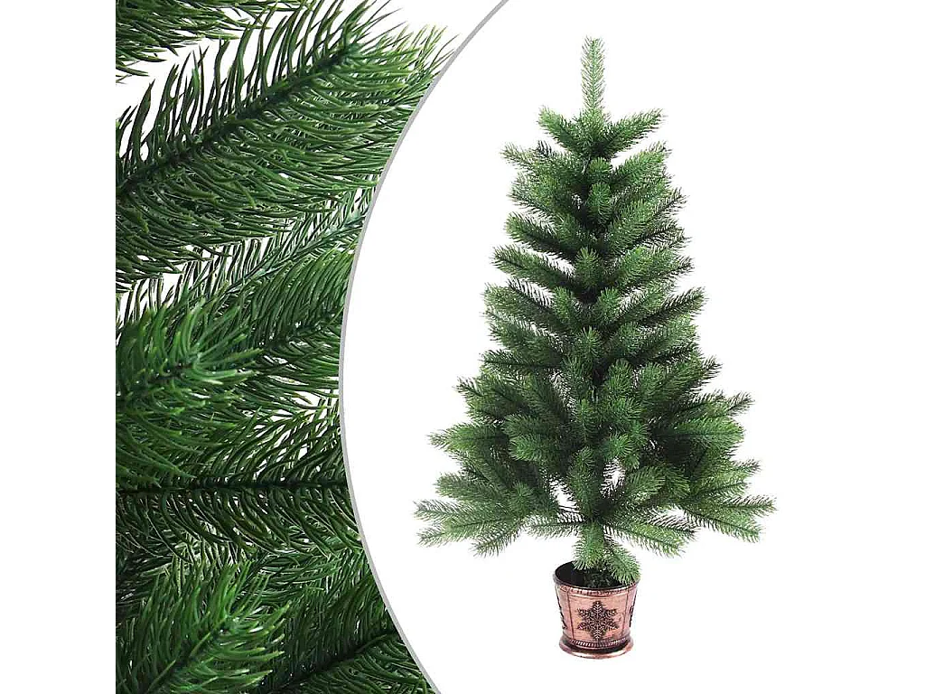 Albero di Natale artificiale preilluminato con palline 65 cm verde