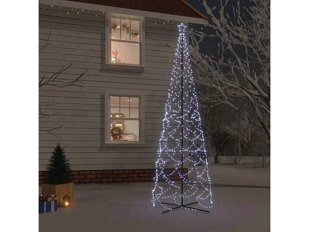 Cono per albero di Natale 1400 LED Bianco freddo 160x500 cm