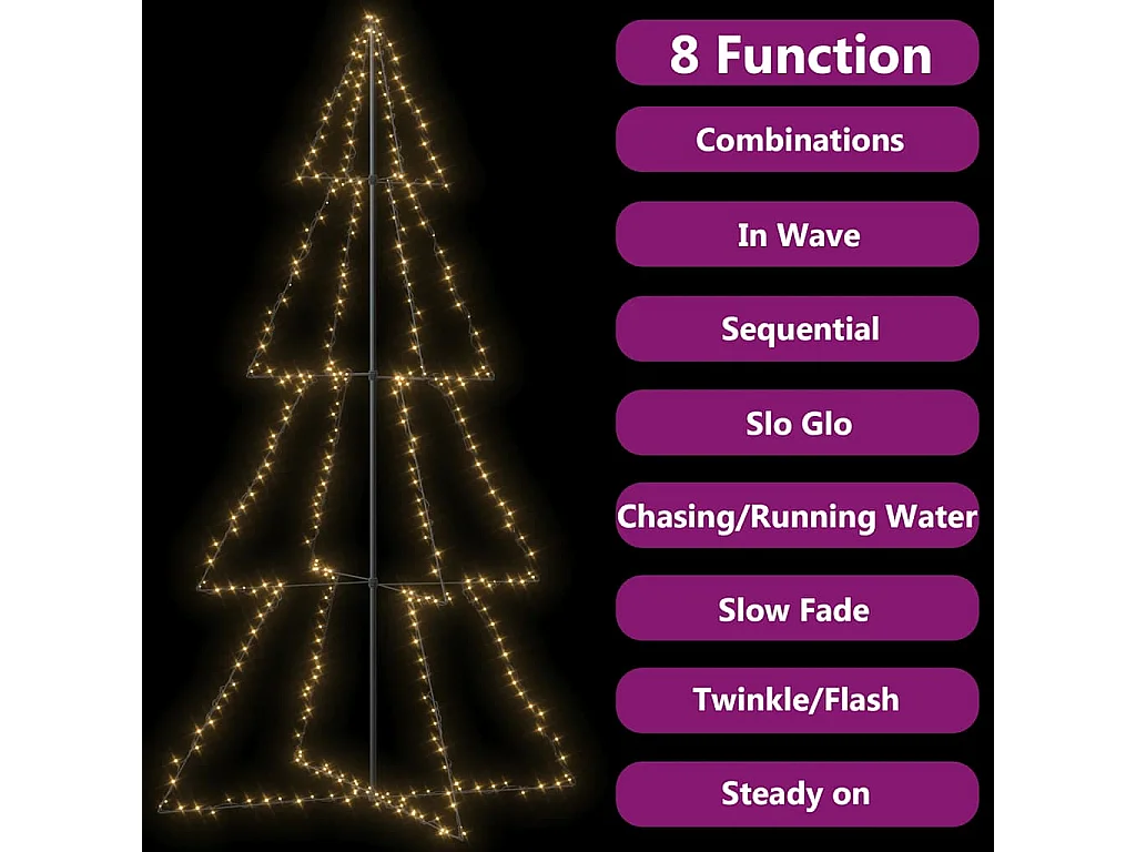 Arbre de Noël cône 360 LED d'intérieur/d'extérieur 143x250 cm