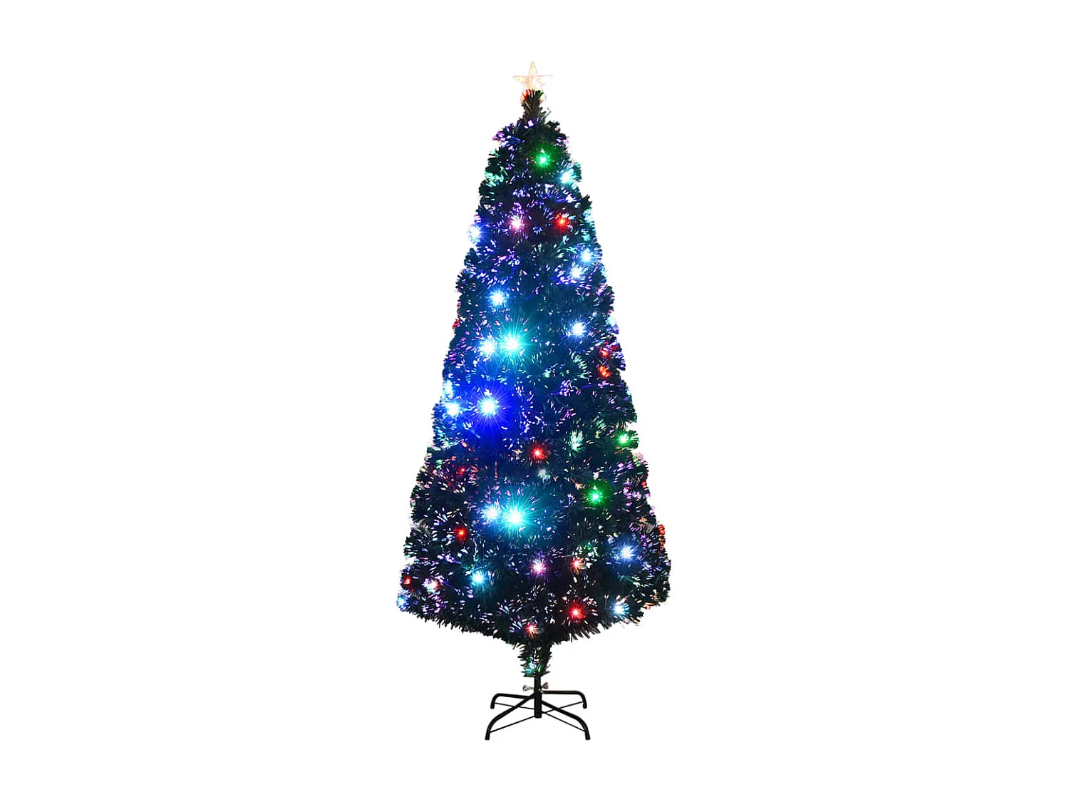 Arbre de Noël pré-éclairé avec support 210 cm fibre optique