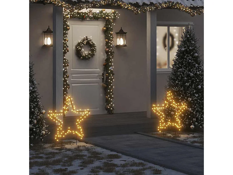 Décoration lumineuse étoile de Noël avec piquets 115 LED 85 cm