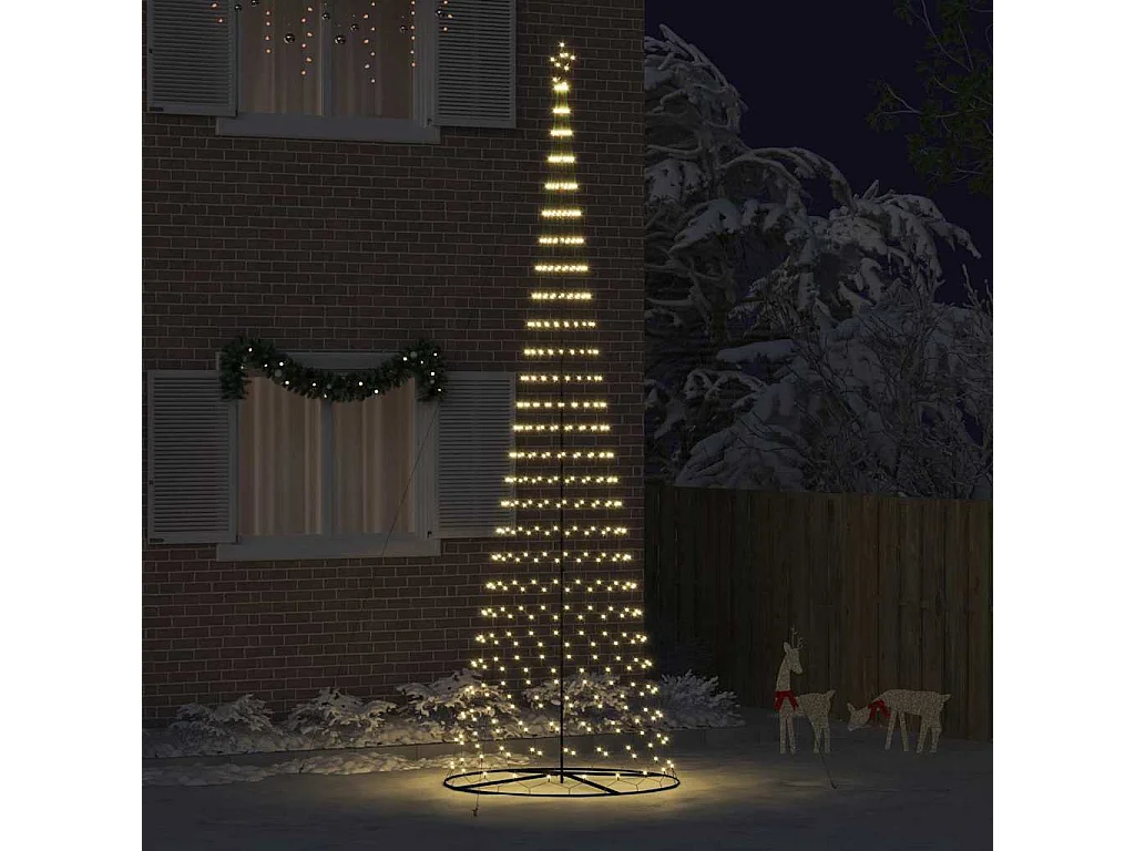 Arbre de Noël LED Blanc chaud 160 x 160 x 500 cm Métal