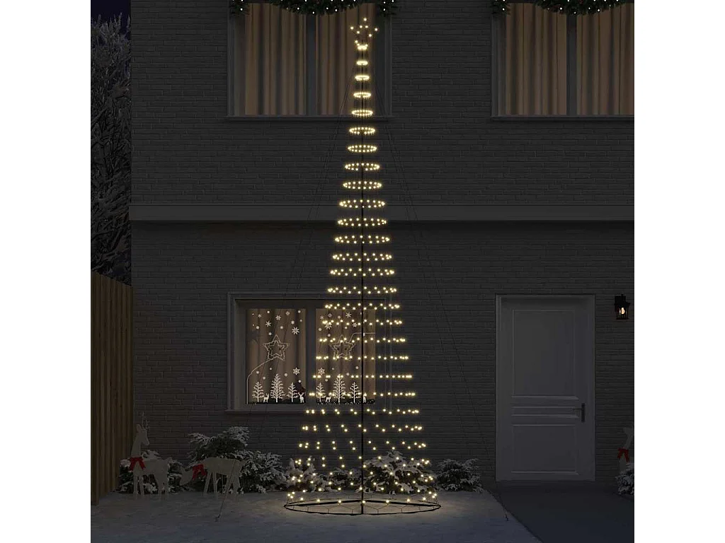 Arbre de Noël LED Blanc chaud 160 x 160 x 500 cm Métal