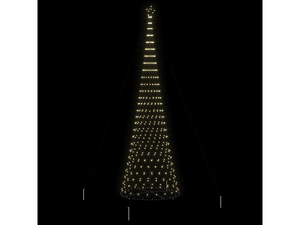 Arbre de Noël LED Blanc chaud 160 x 160 x 500 cm Métal