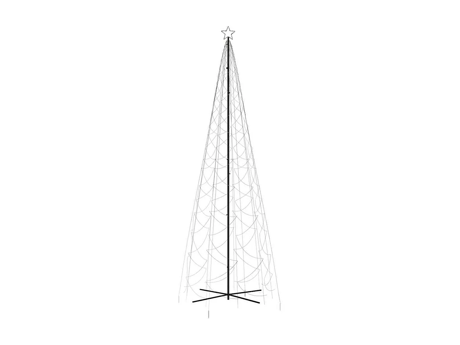 Cono per albero di Natale 1400 LED Bianco caldo 160x500 cm