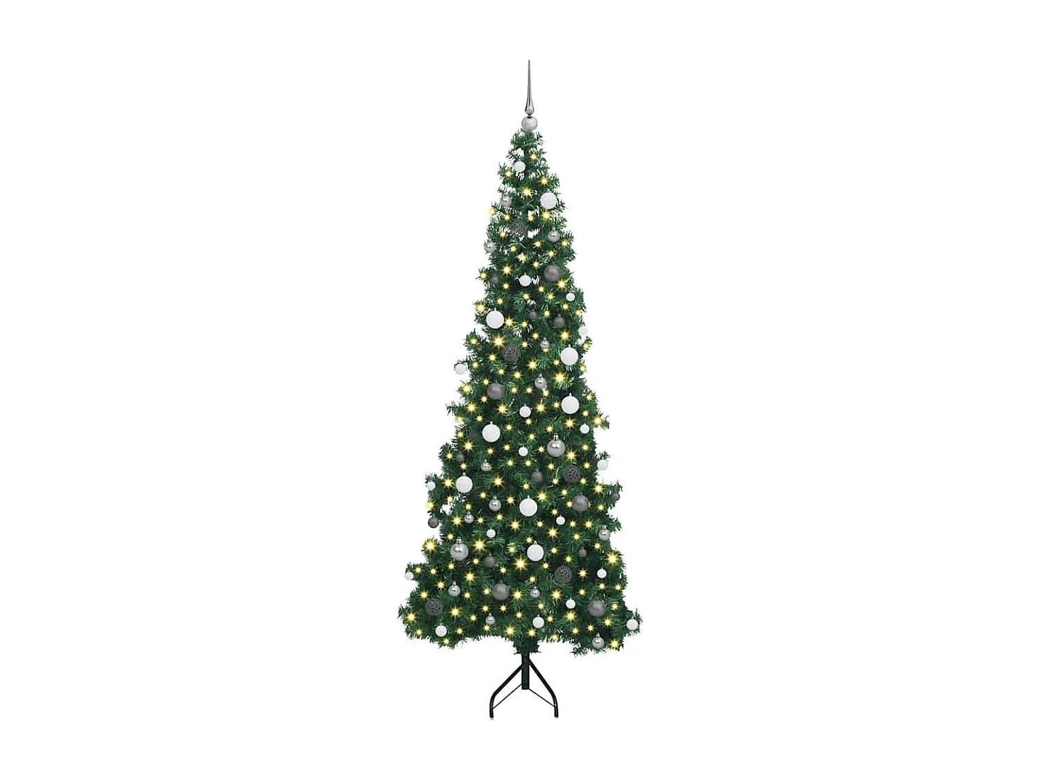 Albero di Natale artificiale angolare Verde 240 cm PVC e metallo