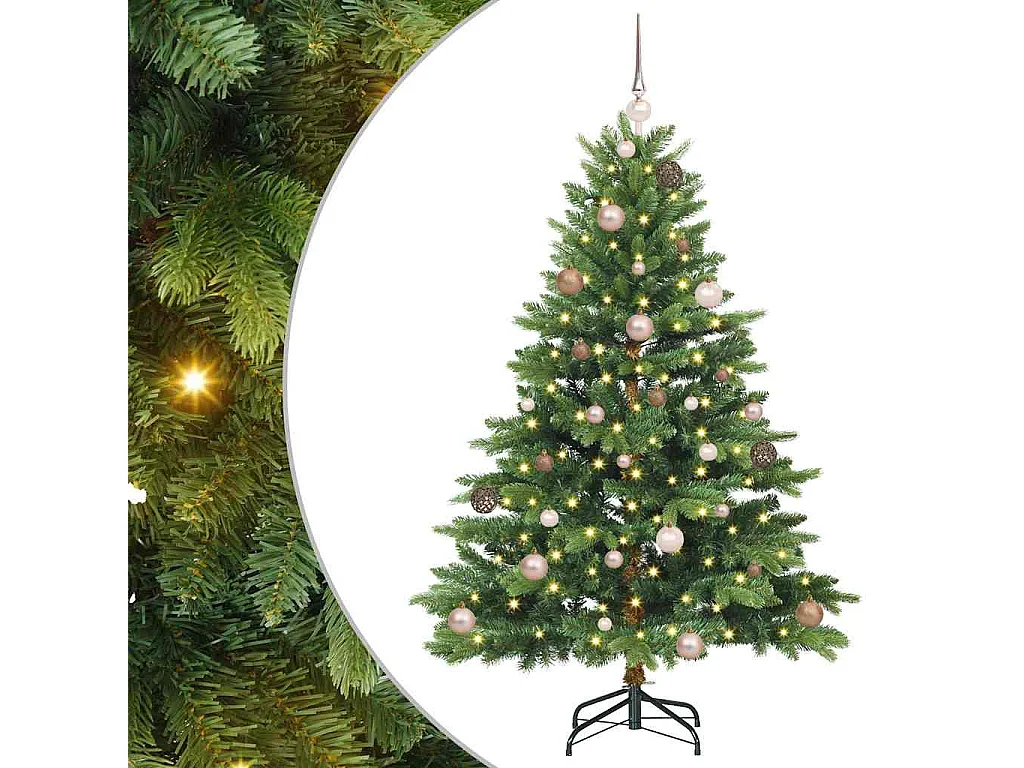 Albero di Natale artificiale con 150 LED Verde 150 cm PE e PVC