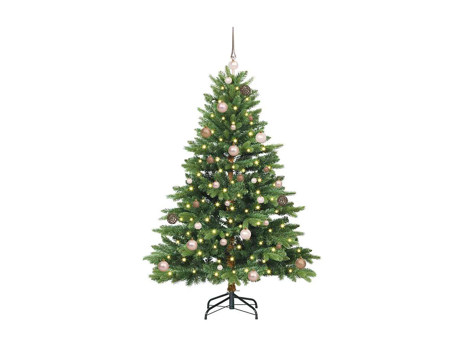 Albero di Natale artificiale con 150 LED Verde 150 cm PE e PVC