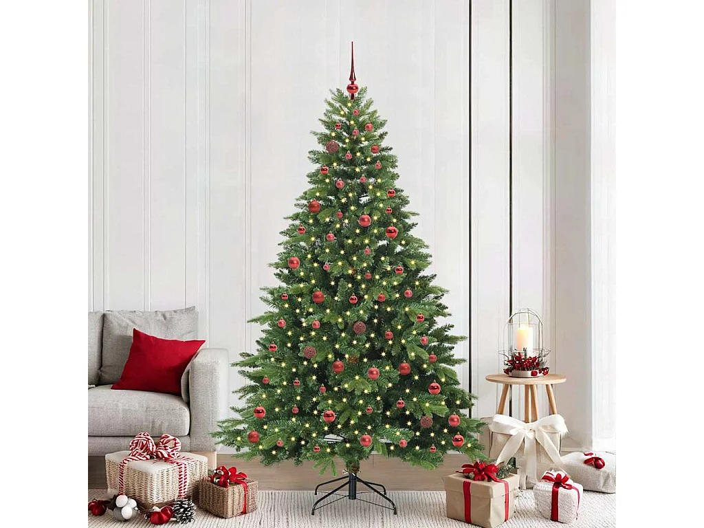 Sapin de Noël artificiel avec 300 LED Vert 210 cm PE et PVC