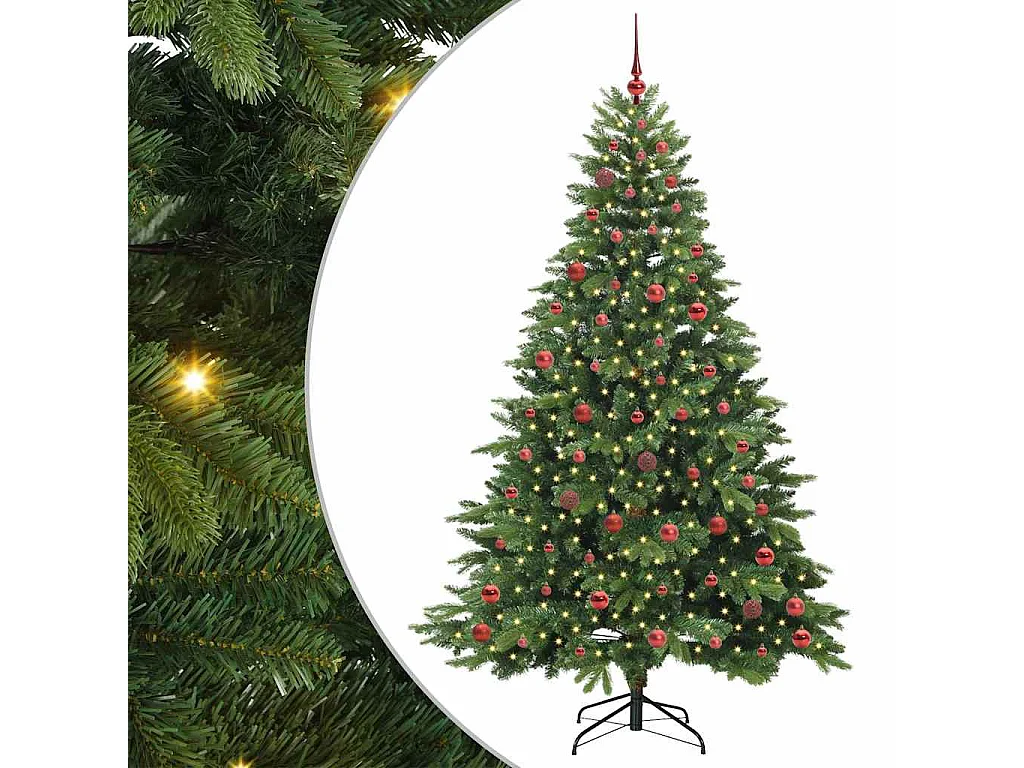 Sapin de Noël artificiel avec 300 LED Vert 210 cm PE et PVC