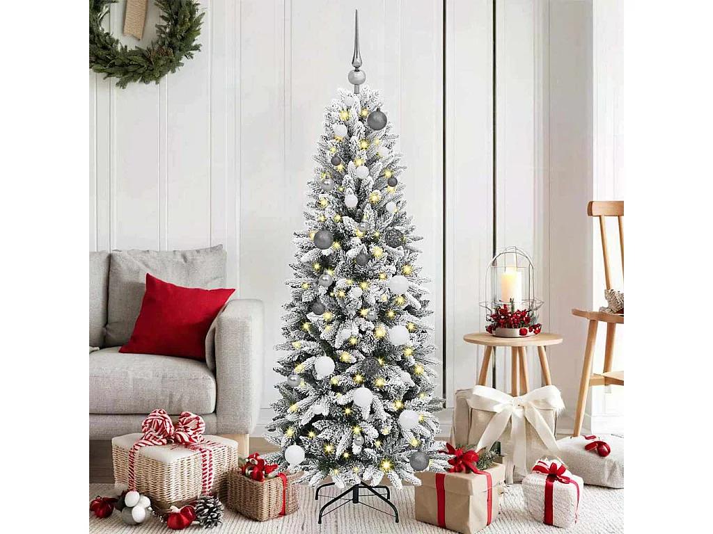 Sapin de Noël artificiel avec 150 LED Blanc 63 x 63 x 150 cm