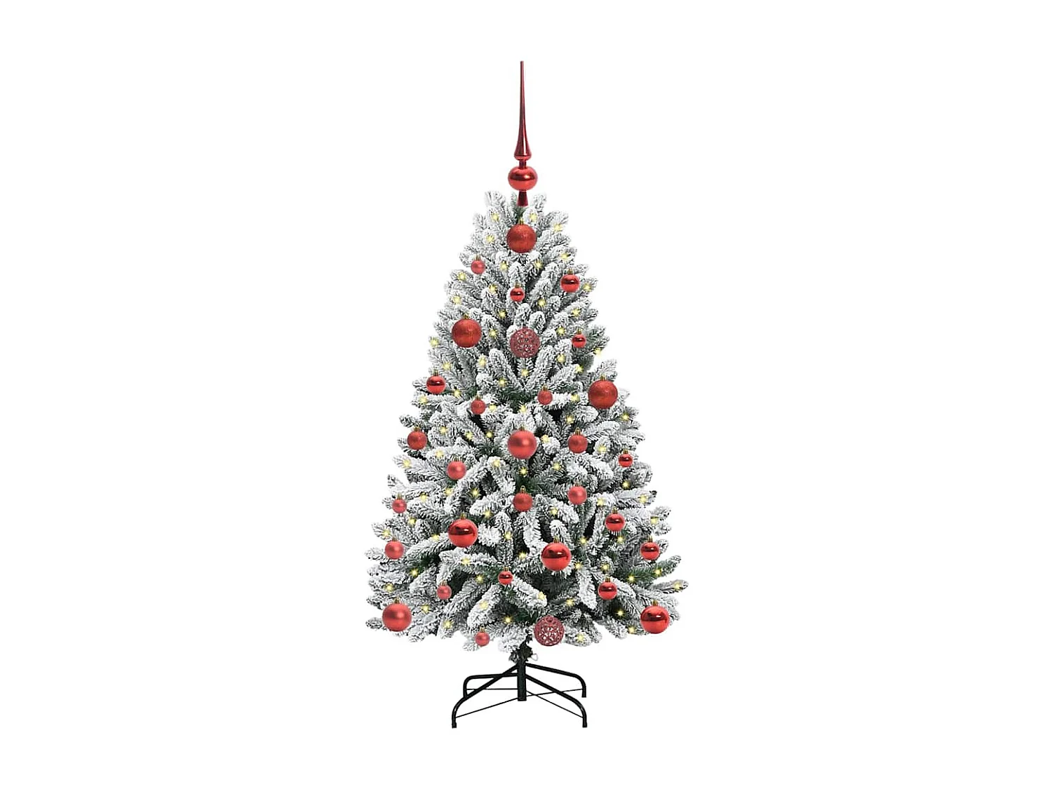 Sapin de Noël artificiel Vert et blanc 120 cm PVC et métal