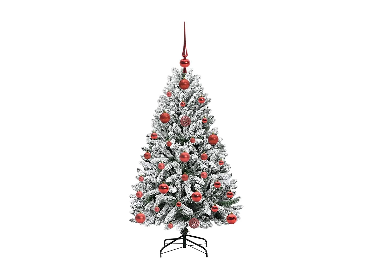 Sapin de Noël artificiel Vert et blanc 120 cm PVC et métal