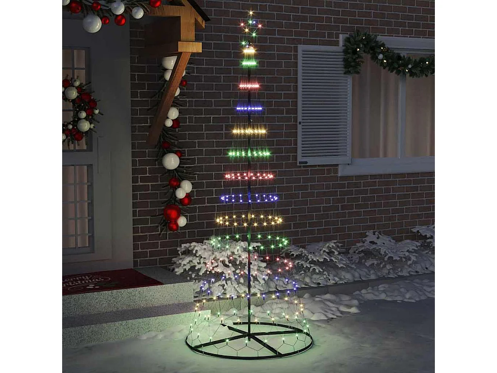 Arbre de Noël LED Multicolore 100 x 100 x 250 cm Métal