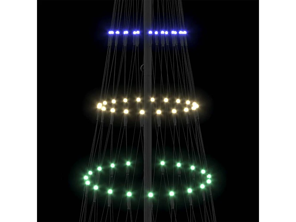 Arbre de Noël LED Multicolore 100 x 100 x 250 cm Métal