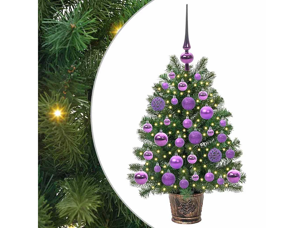 Albero di Natale artificiale con 150 LED Verde 75 cm PE e PVC