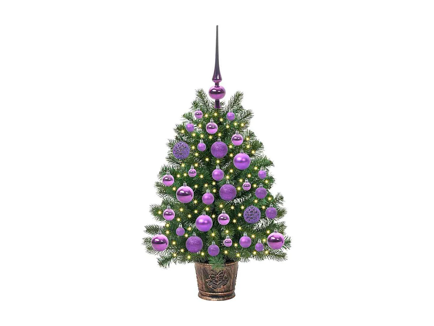 Albero di Natale artificiale con 150 LED Verde 75 cm PE e PVC