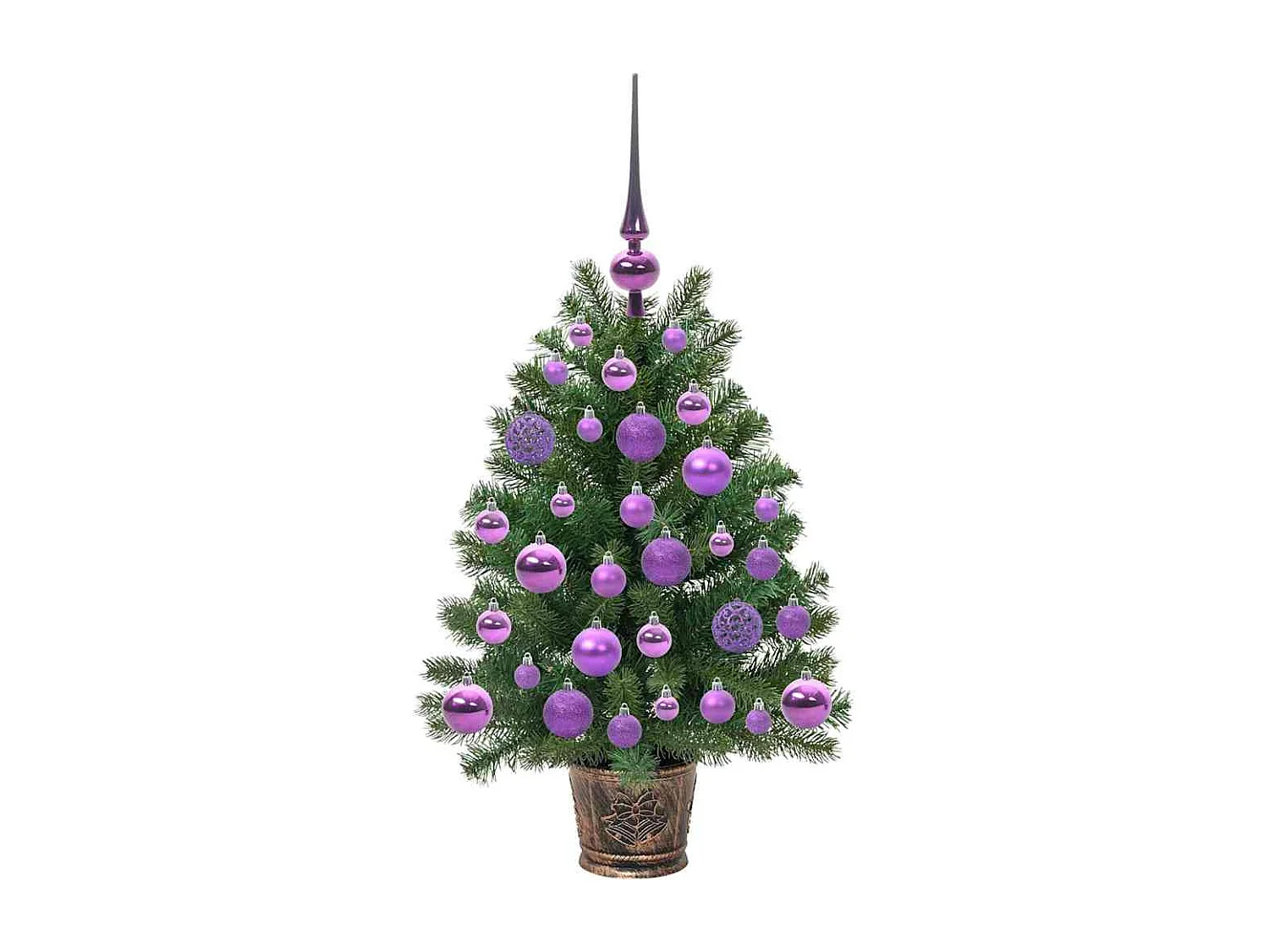 Albero di Natale artificiale con 150 LED Verde 75 cm PE e PVC