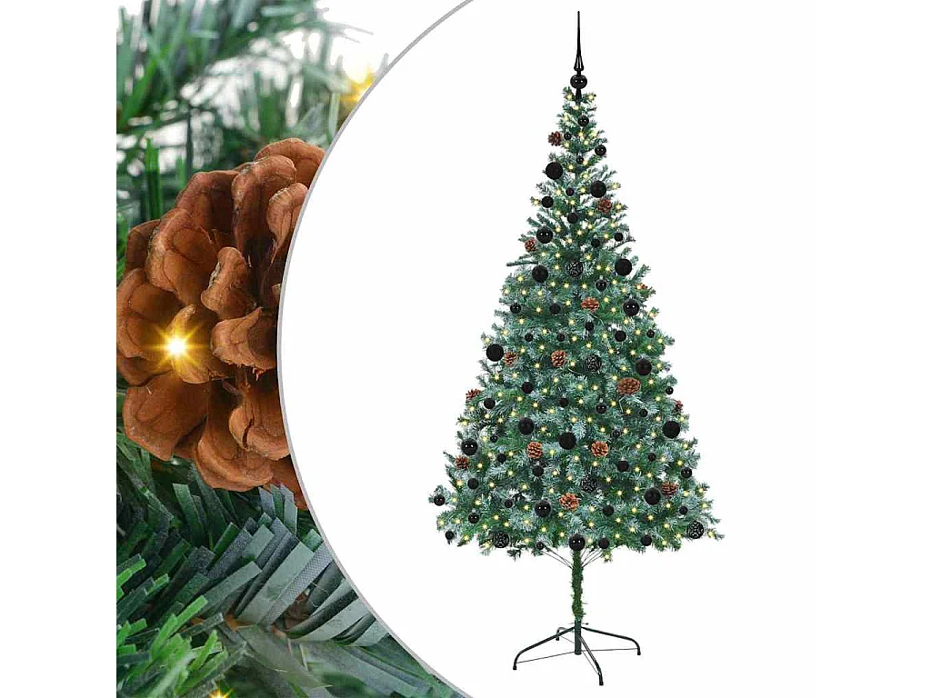 Kunstkerstboom met 300 LED's Groen 210 cm PVC en Staal