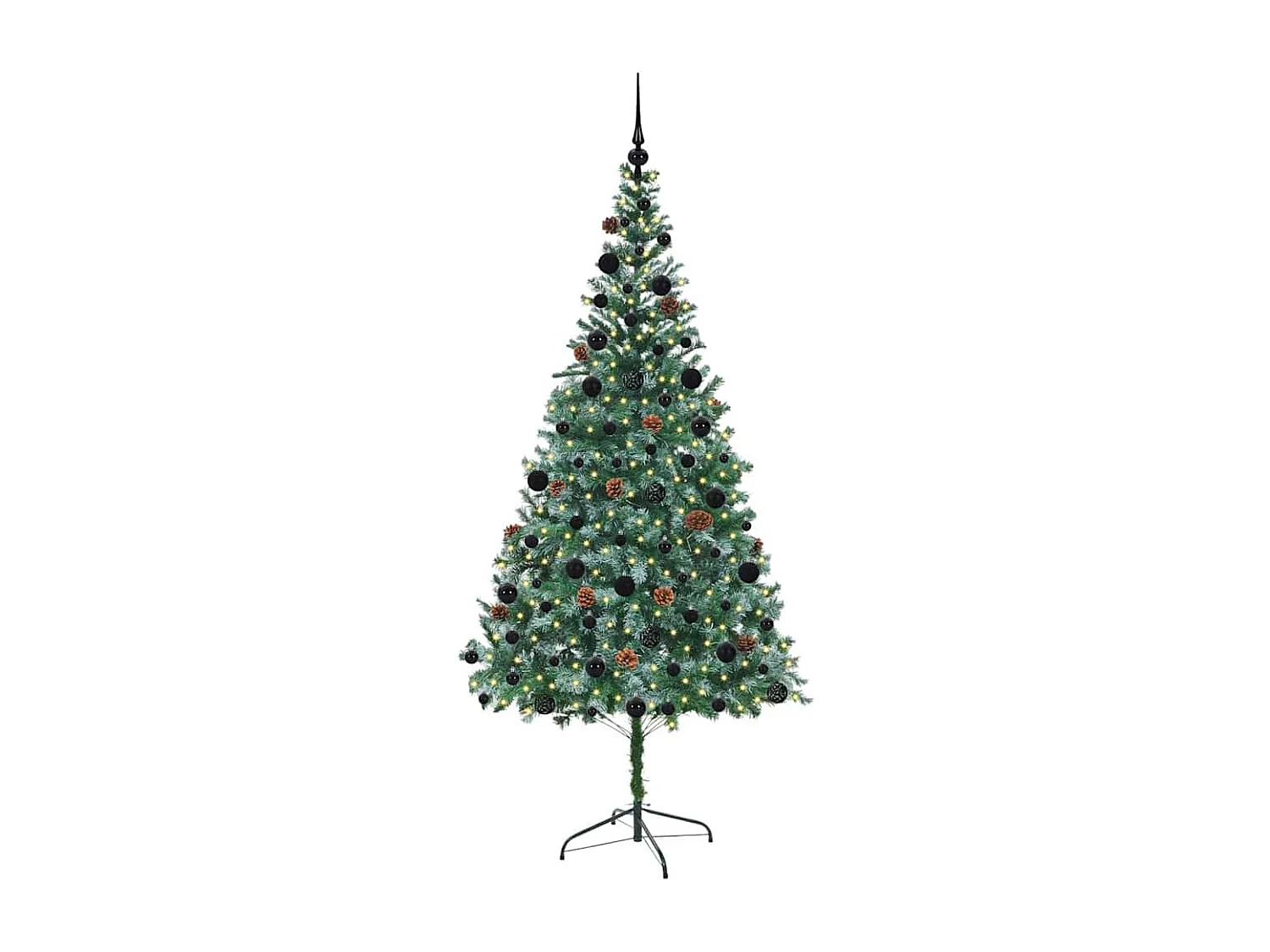 Kunstkerstboom met 300 LED's Groen 210 cm PVC en Staal