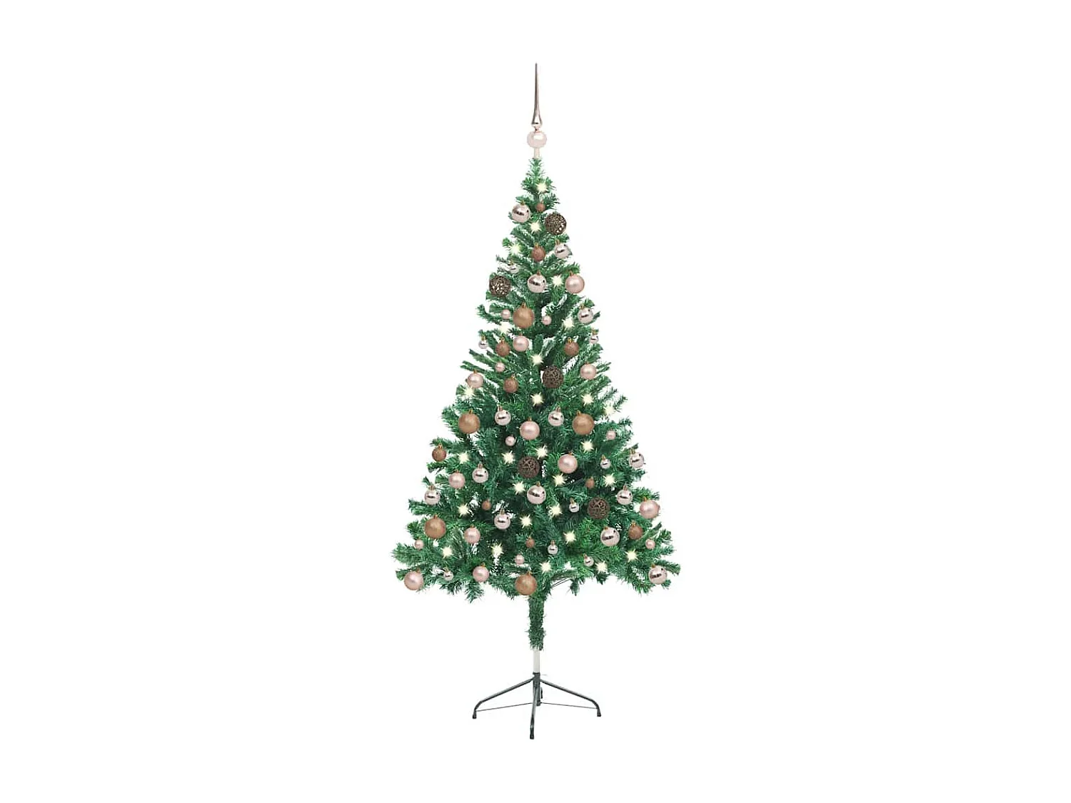 Albero di Natale artificiale preilluminato/palline 150 cm 380 rami