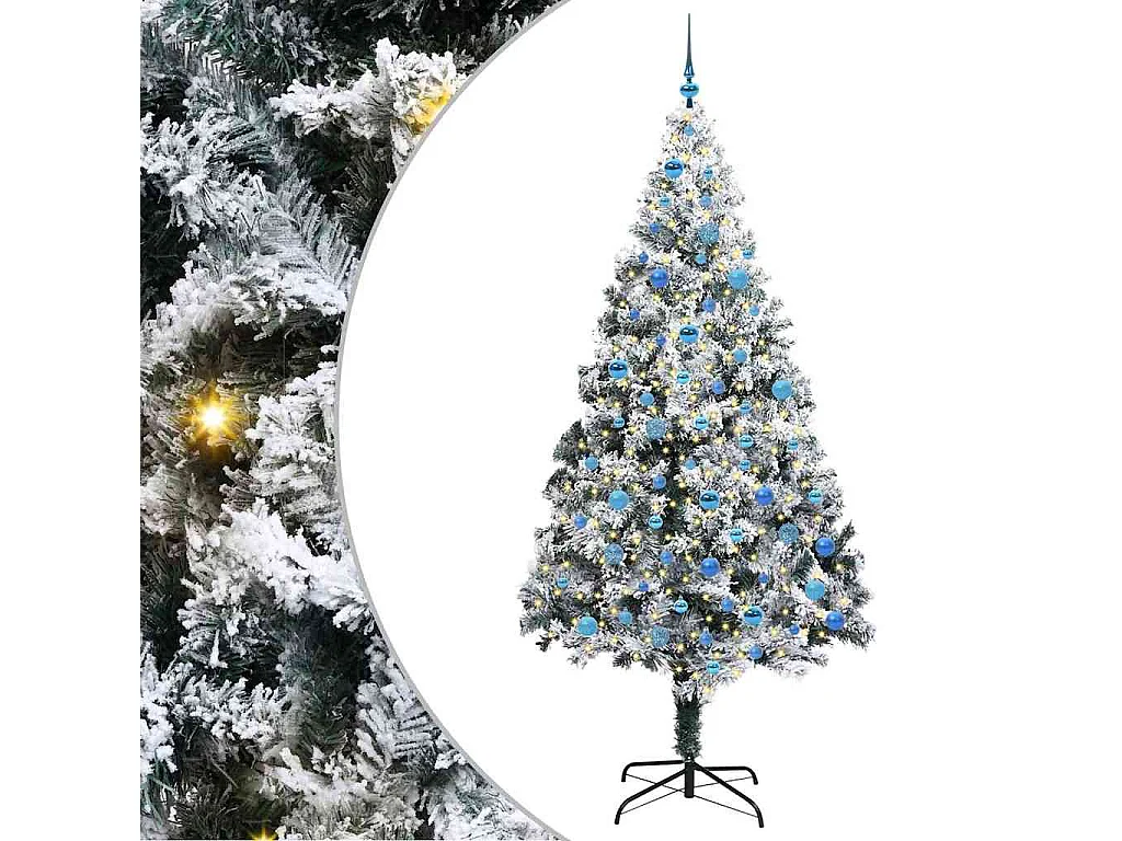 Künstlicher Weihnachtsbaum Grün 240 cm PVC, Stahl und Kunststoff