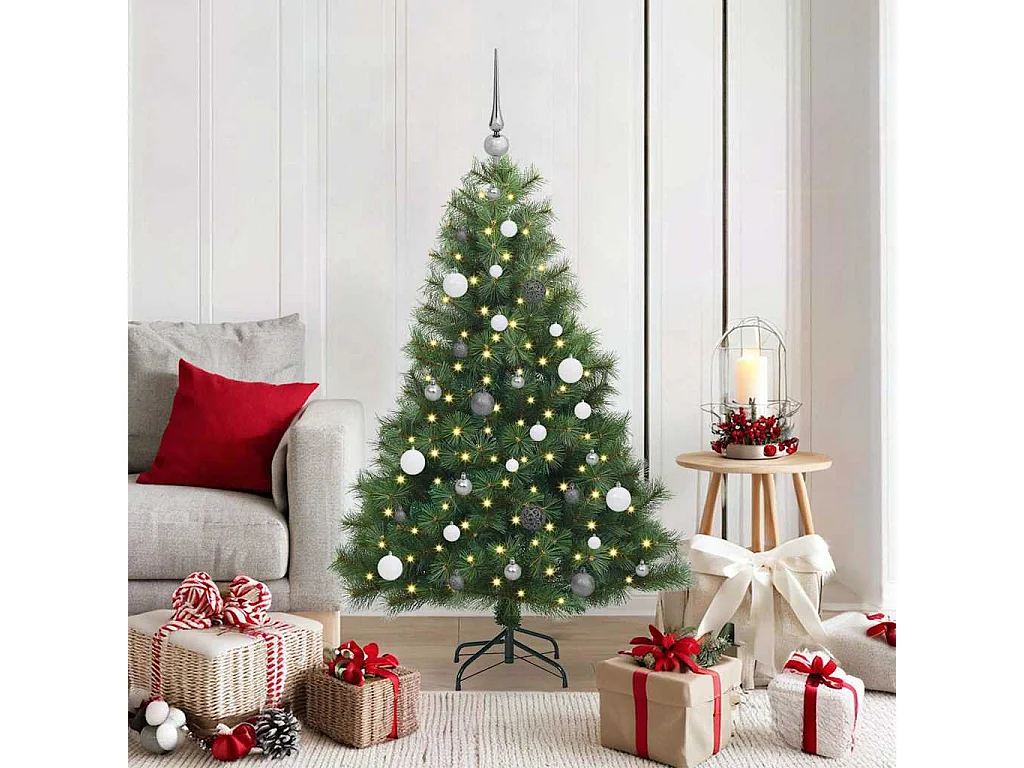 Sapin de Noël artificiel avec 150 LED Vert 150 cm PE et PVC