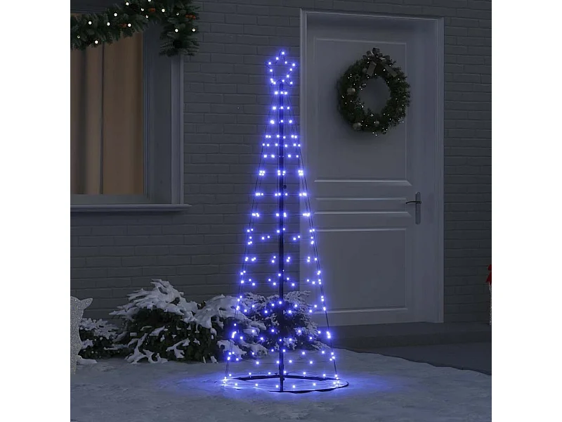 Arbre de Noël LED avec 390 LED avec support Bleu 250 cm Fer