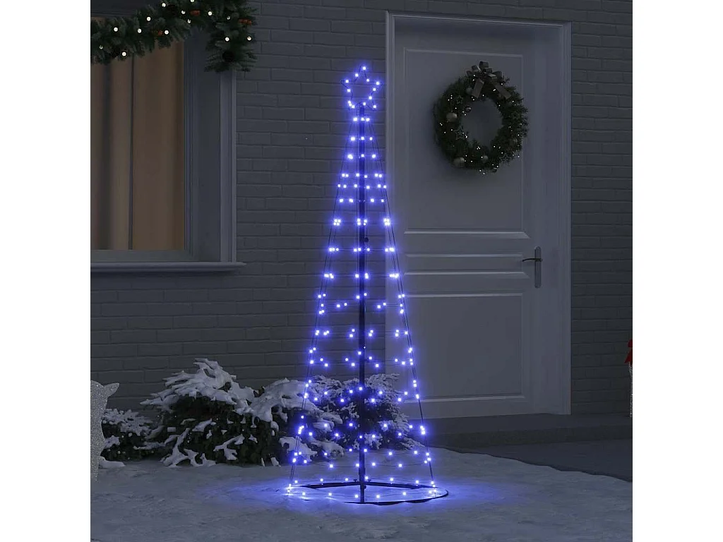 Albero di Natale a LED con 390 LED con supporto Blu 250 cm Ferro