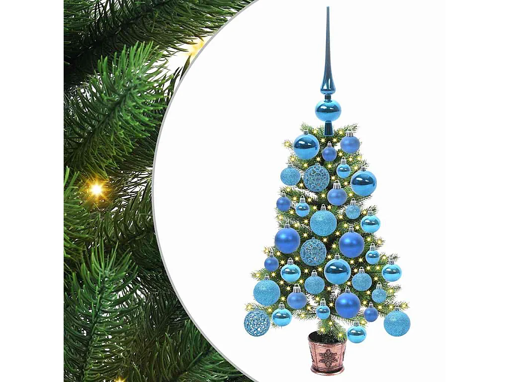 Sapin de Noël avec 150 LED avec support Vert 65 cm PE