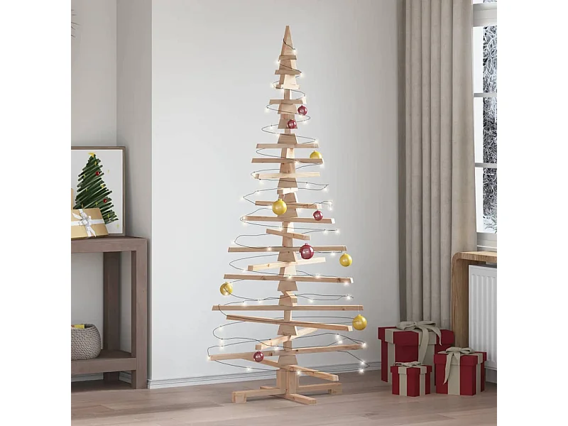 Arbre de Noël en bois pour décoration 180 cm bois massif de pin