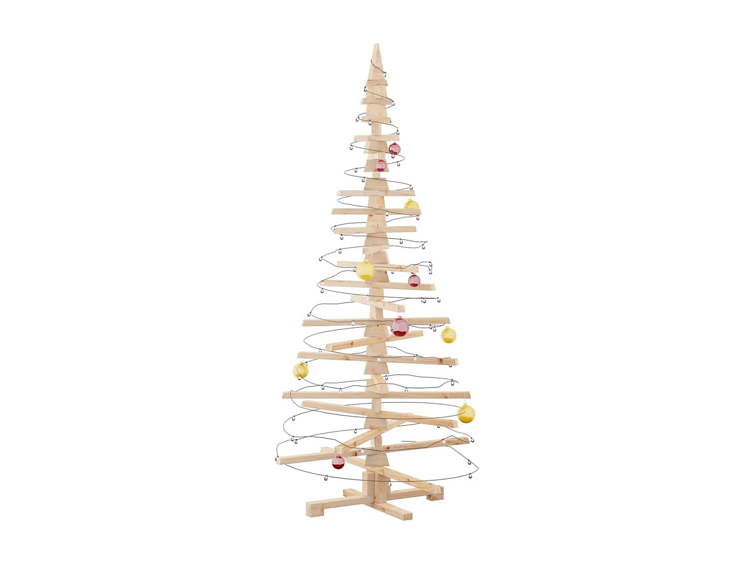 Arbre de Noël en bois pour décoration 180 cm bois massif de pin