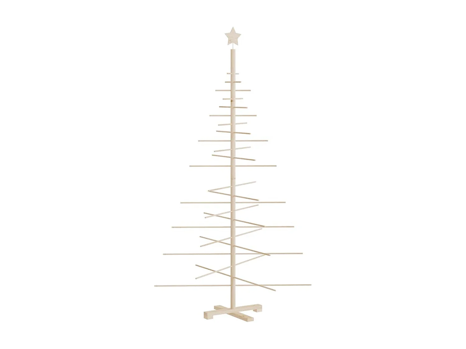 Arbre de Noël en bois pour décoration 180 cm bois massif de pin
