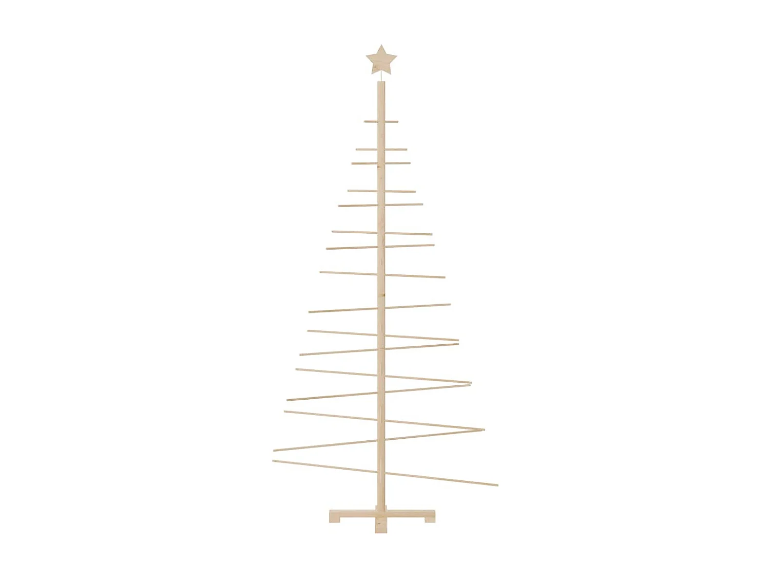 Arbre de Noël en bois pour décoration 180 cm bois massif de pin