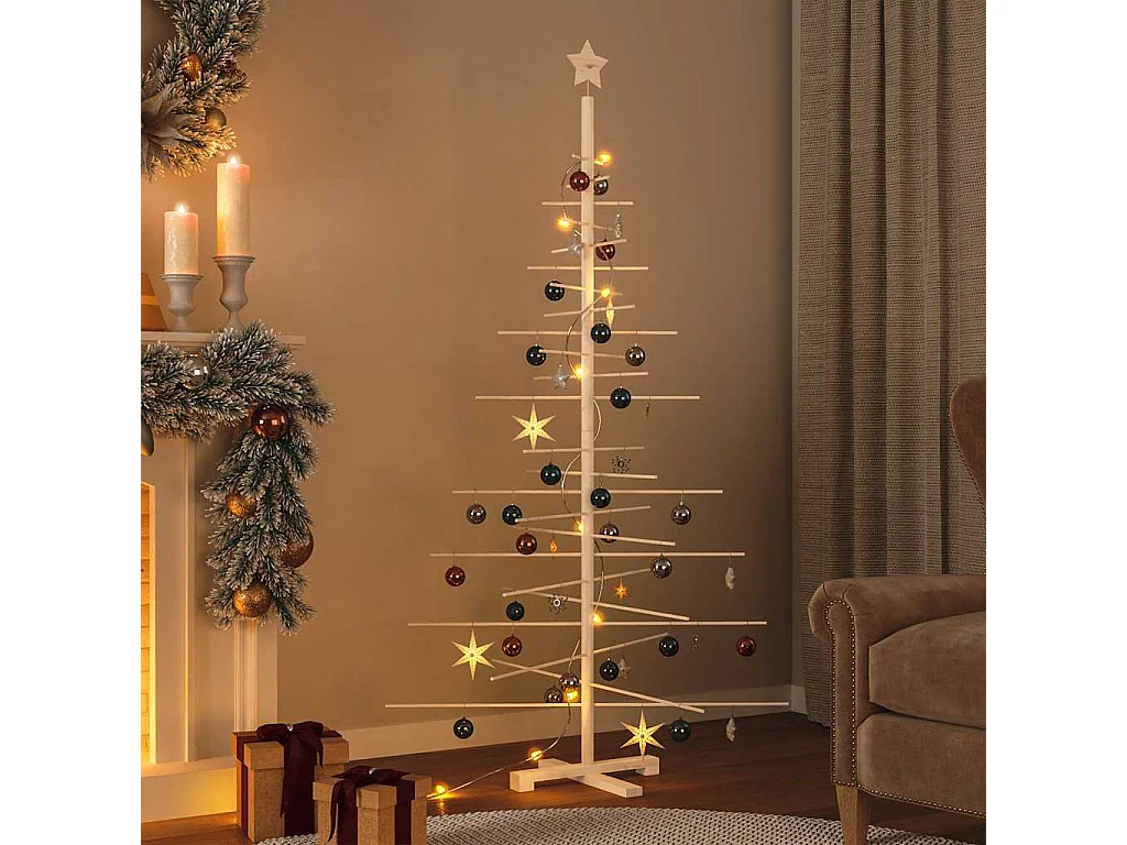 Houten kerstboom ter decoratie 180 cm massief grenenhout