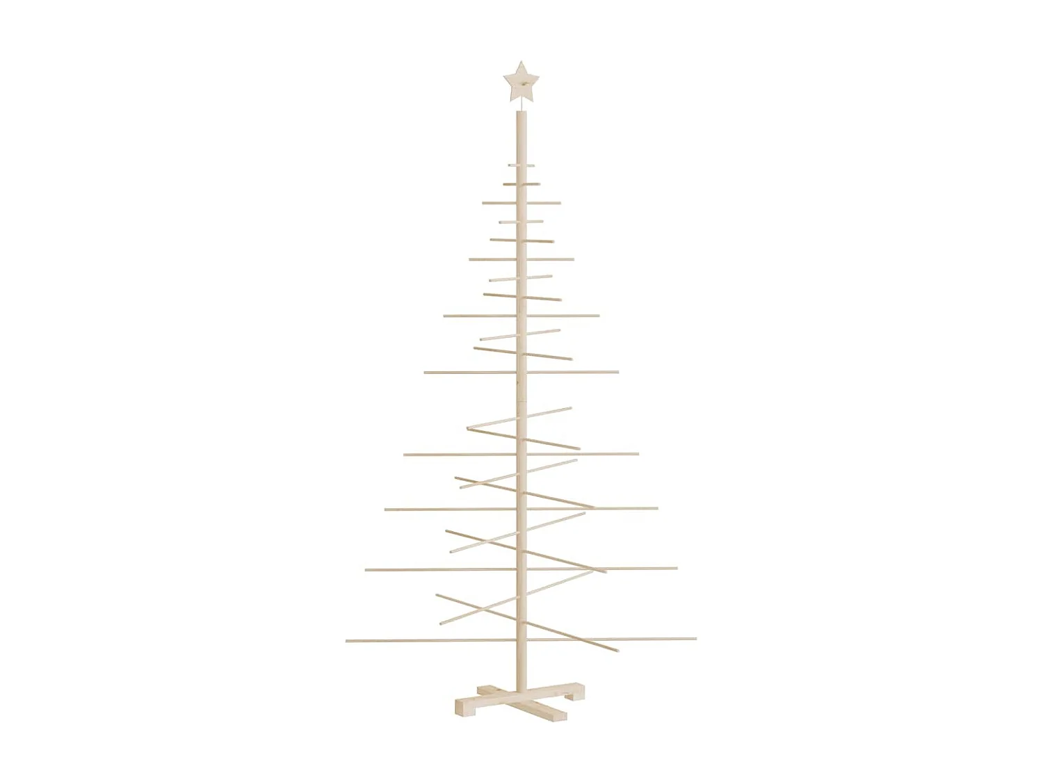 Houten kerstboom ter decoratie 180 cm massief grenenhout