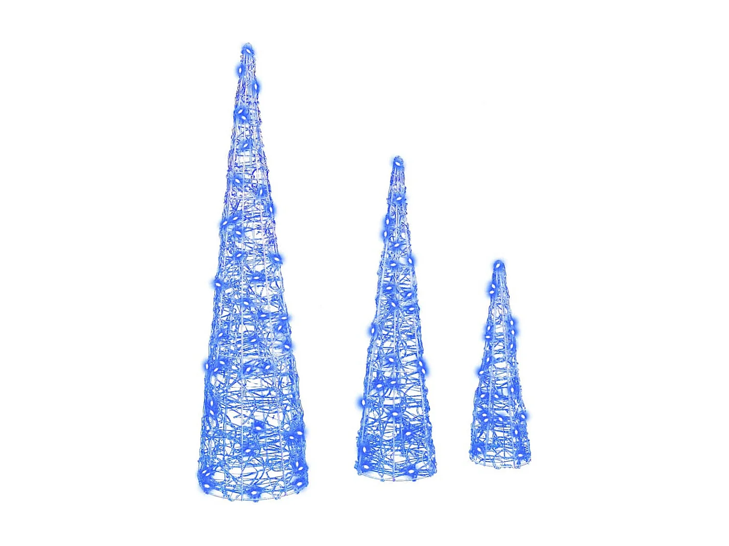 Sapin de Noël avec 90 LED 3 pcs Bleu 20 x 20 x 80 cm Acrylique