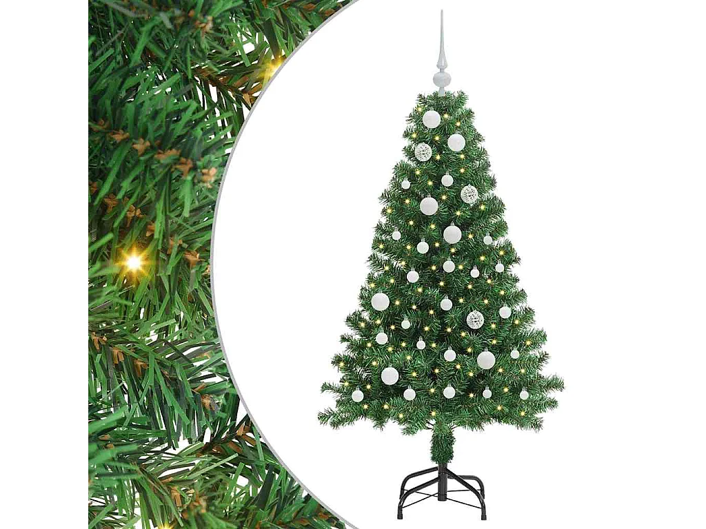 Albero di Natale artificiale verde 150 cm PVC, acciaio e plastica