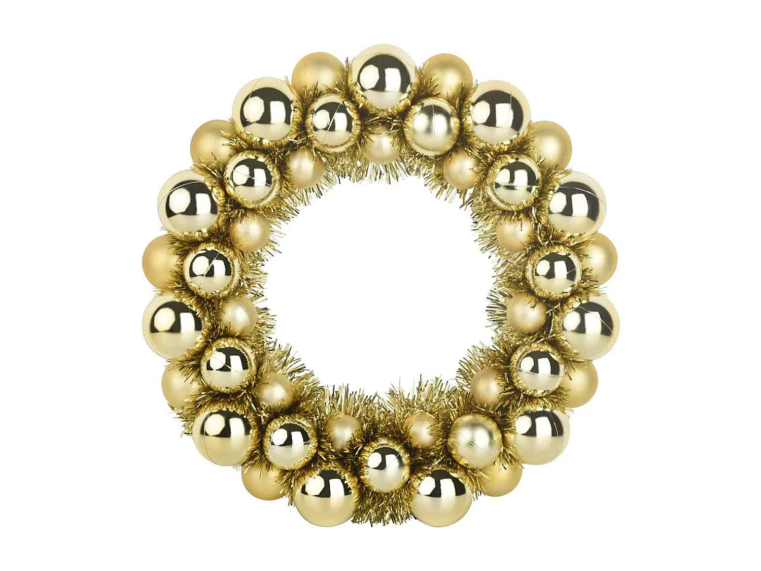 Couronnes de Boules de Noël 2 pcs Doré 33 x 33 x 7 cm