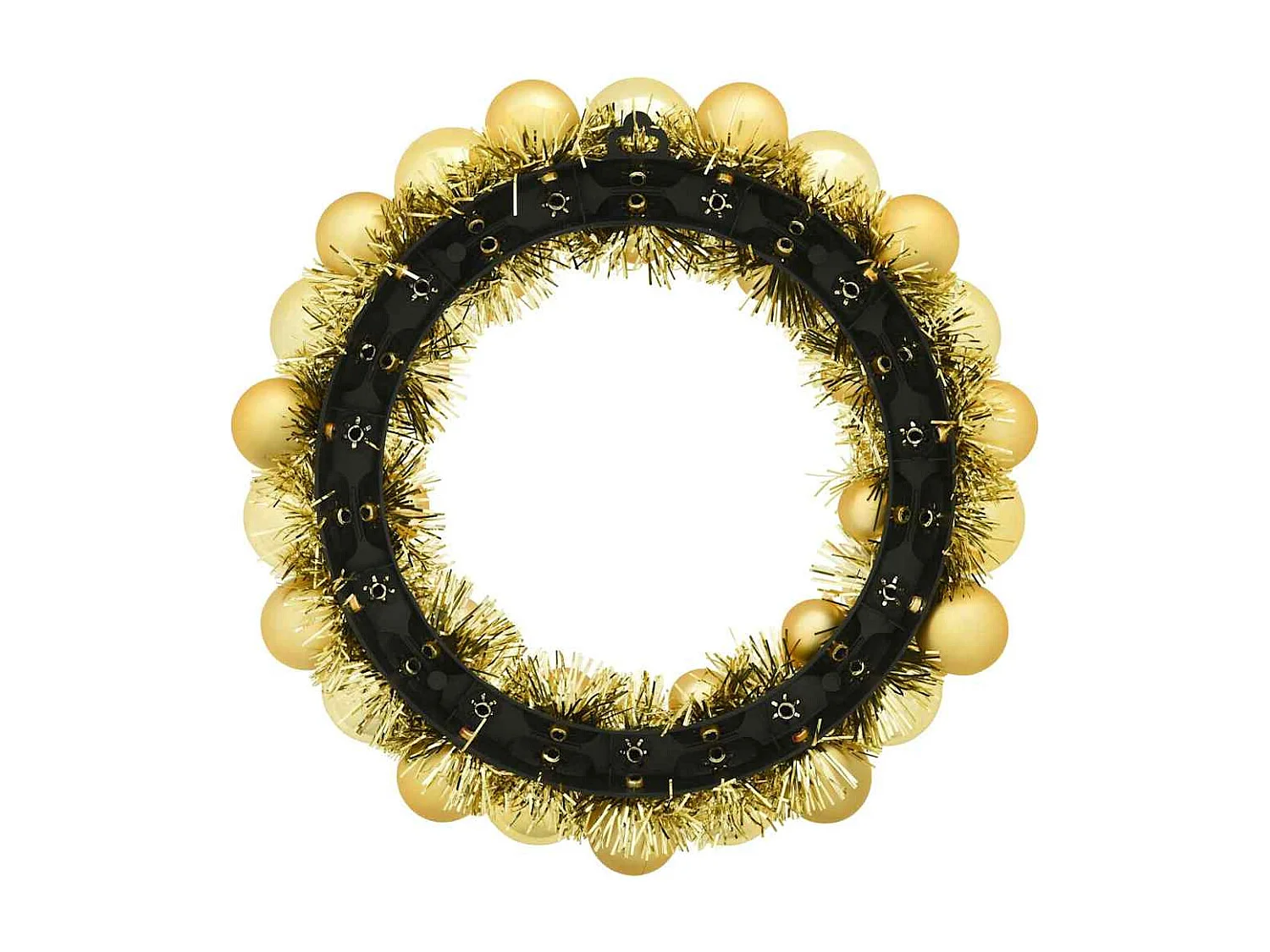 Couronnes de Boules de Noël 2 pcs Doré 33 x 33 x 7 cm