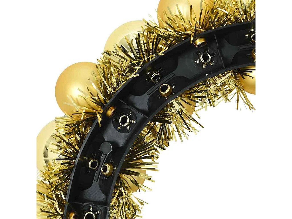 Couronnes de Boules de Noël 2 pcs Doré 33 x 33 x 7 cm