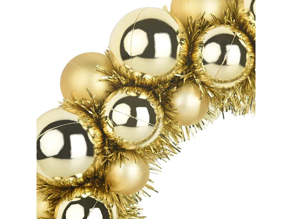 Couronnes de Boules de Noël 2 pcs Doré 33 x 33 x 7 cm