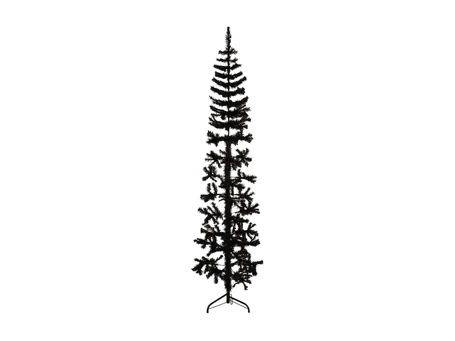 Albero di Natale artificiale mezzo sottile con supporto nero 180 cm